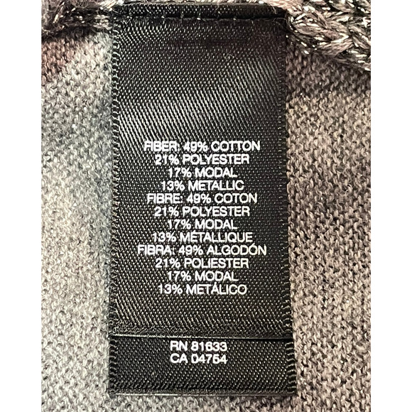 3-FOR-$30 Kenneth Cole Sz L Misha Pullover Sweater Mesh Knit Sparkly Silver New - Picture 9 of 11